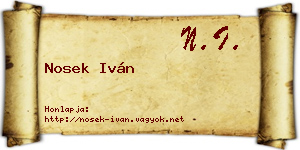 Nosek Iván névjegykártya